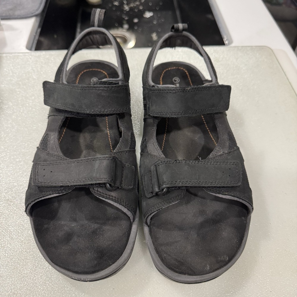 Rockport Sandals 10.5 Black Leather Sport Sandals Shoes K50883 - Picture 2 of 8